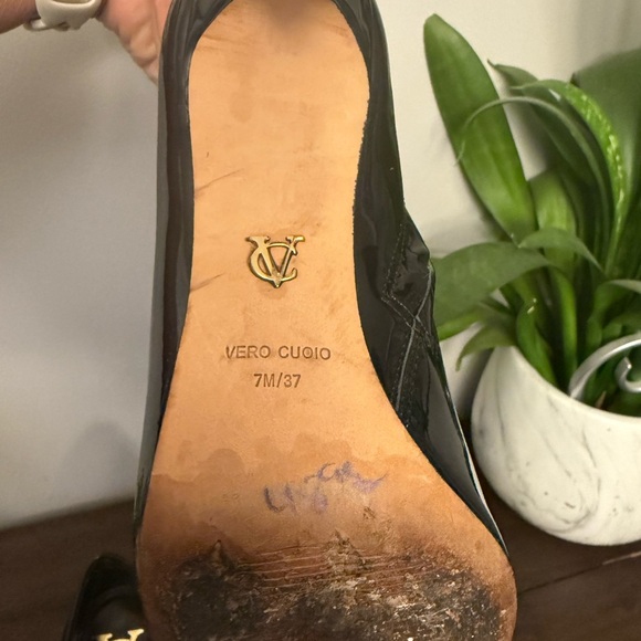 Vince Camuto Signature Black Patent Leather Stiletto Ankle Booties - Picture 8 of 9